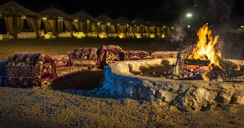 Traditional Arabic desert safari camp near me with dinner and entertainment