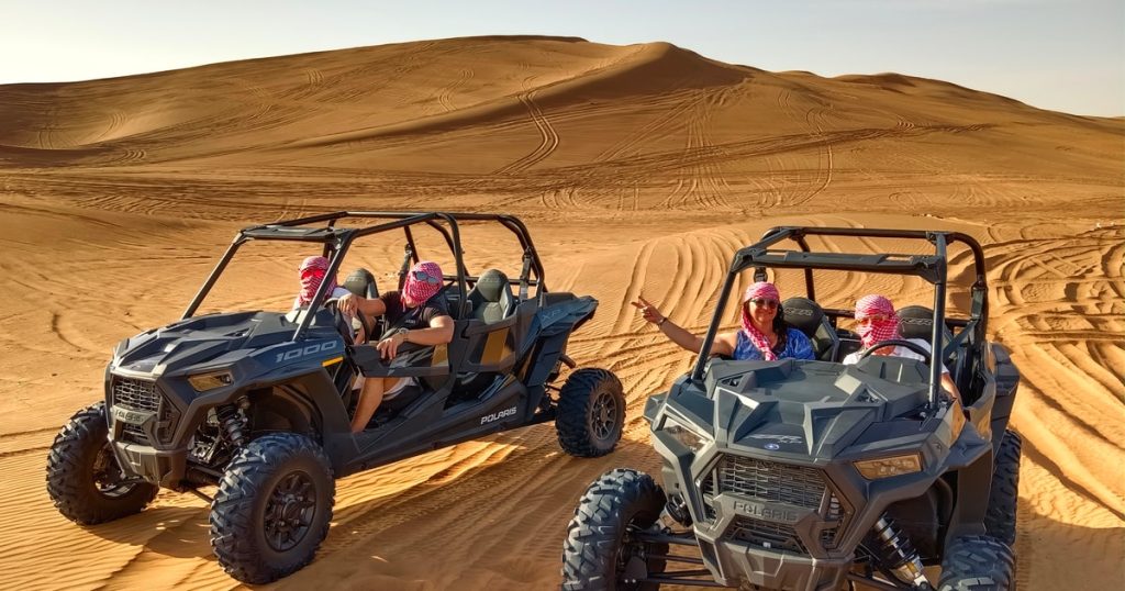 Dune buggy and sandboarding adventure in Dubai desert