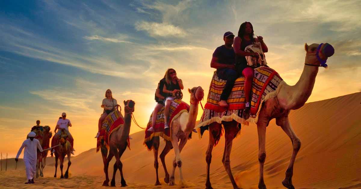 Dubai dune buggy with camel ride on Lahbab Red Dunes