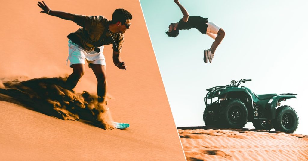 Dubai dune buggy and sandboarding tour in Lahbab desert